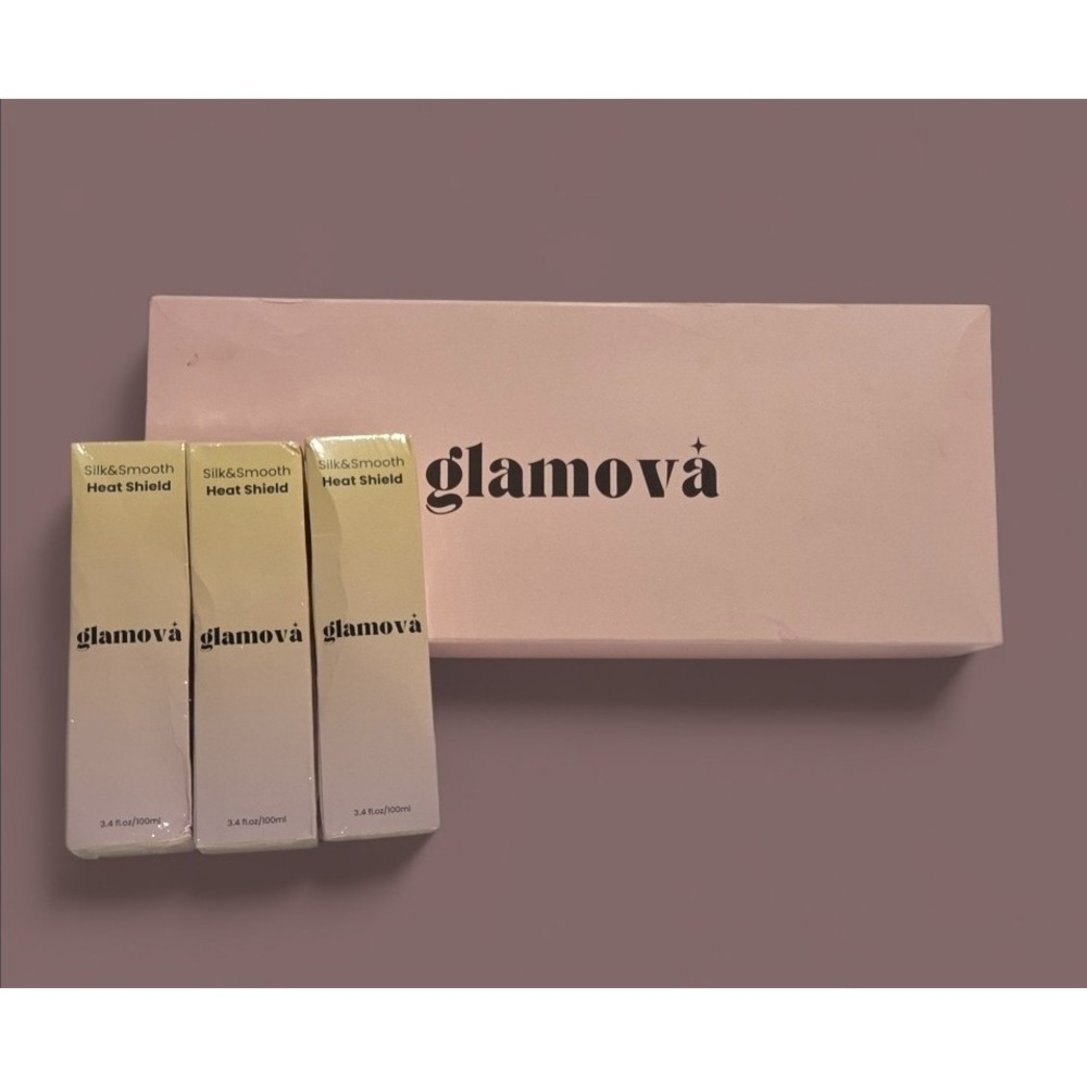Glamova Pink Beach Waver Hair Styling Curling Iron + 3 Silk & Smooth Heat Shield